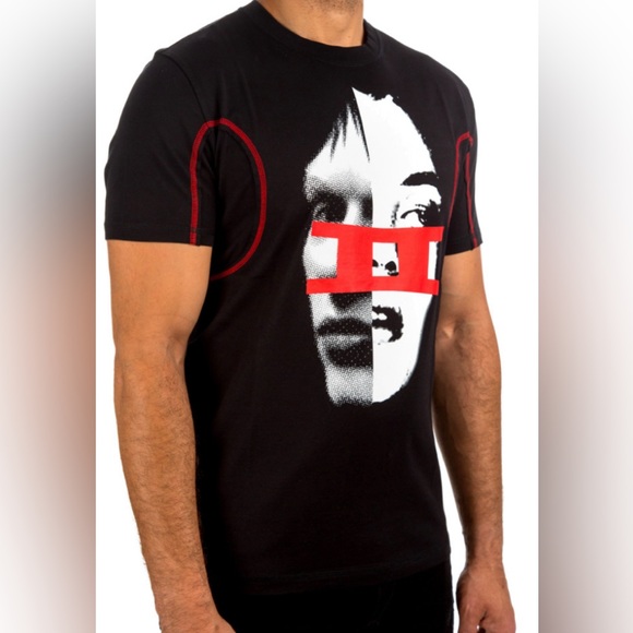 Givenchy Black Cotton Gemini Faces Print T-Shirt Sz XL - Picture 2 of 8